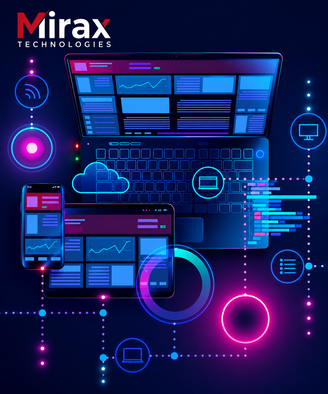 Professional web designing services for responsive and user-friendly websites by Mirax Technologies